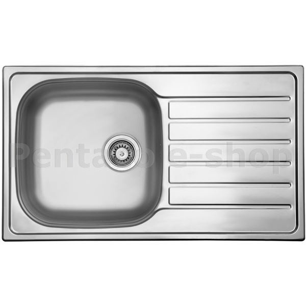 ZDSI-Dřez HYPNOS 860 V 0,6mm matný + sifon + úchytky (6+8 ks) + těsnění