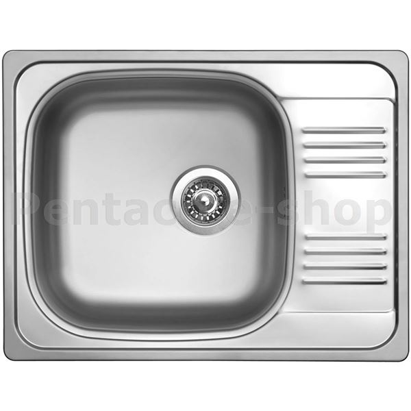 ZDSI-Dřez GRAND 652 V 0,8mm leštěný + sifon + úchytky (6+8 ks), těsnění