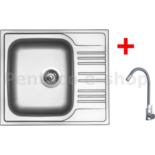 ZDSI-Dřez Sinks STAR 580 + sifon 3 1/2 , úchytky, těsnění, baterie ELASTA