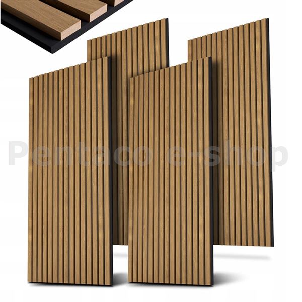 Designový panel dub natur 20x420x2750mm, černý filc PANOBAK/MDF/DUB
