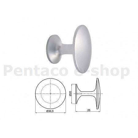 USAT-Úchytka knopka BOŘEK ni-brouš.  063110  SAT. 