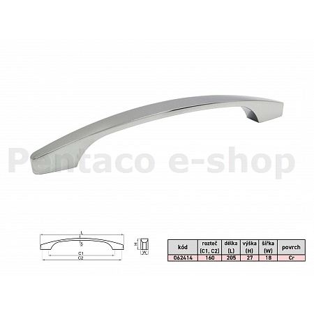 úchytka ALICE 160/192 chrom