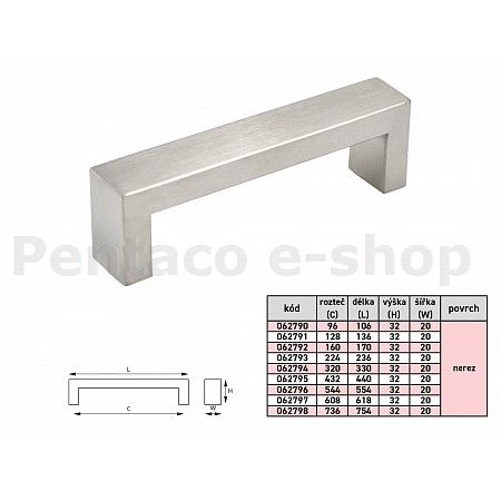USAT-EMÍLIE 608mm nerez 10x20mm hranatá