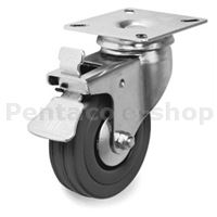 Kolečko zátěžové pr.35mm s brzdou otočné  25kg transp.INC