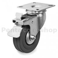 Kolečko zátěžové pr.35mm s brzdou otočné  25kg transp.INC