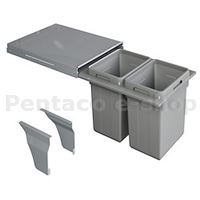 KIDE-Odpadkový 2-koš Elegance 2x18l, K40 šedý plast   1007114602