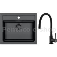 ZDAL-Dřez ATROX 30 + baterie Mintas 91 černý set    