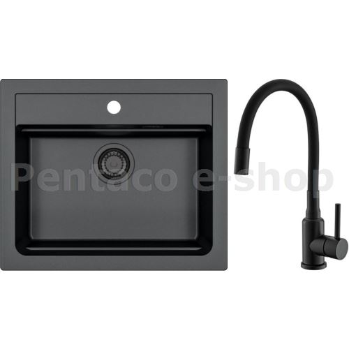 ZDAL-Dřez ATROX 30 + baterie Mintas 91 černý set    