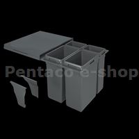 KIDE-Odpadkový 4-koš Elegance 2x27l, 2x9l K60 šedý plast   1007120602