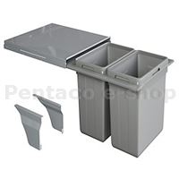 KIDE-Odpadkový 2-koš Elegance 2x27l, K45 šedý plast   1007117602