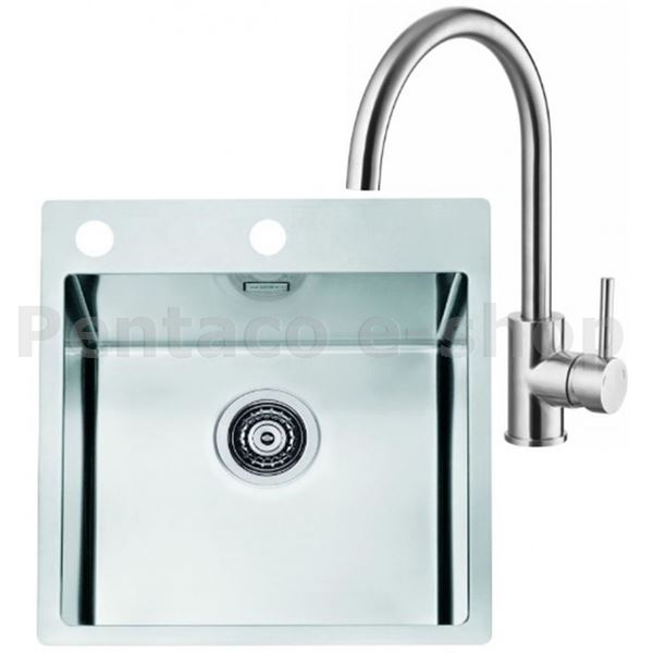 ZDAL-dřez PURE 10 KMB 405x525mm F + baterie Elza kartáčovaná nerez