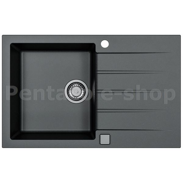 ZDAL-Dřez CADIT 20 černý 91 + pop up sifon   790x500x200mm  