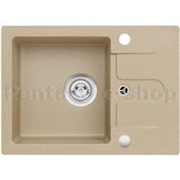 ZDAL-dřez CORTINA 10 -55 béžová (580 x 420) + sifon jednoduchý + záslepka