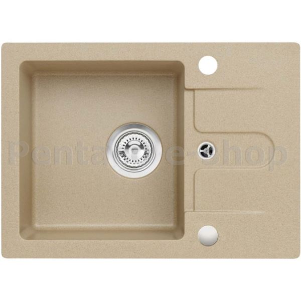 ZDAL-dřez CORTINA 10 -55 béžová (580 x 420) + sifon jednoduchý + záslepka