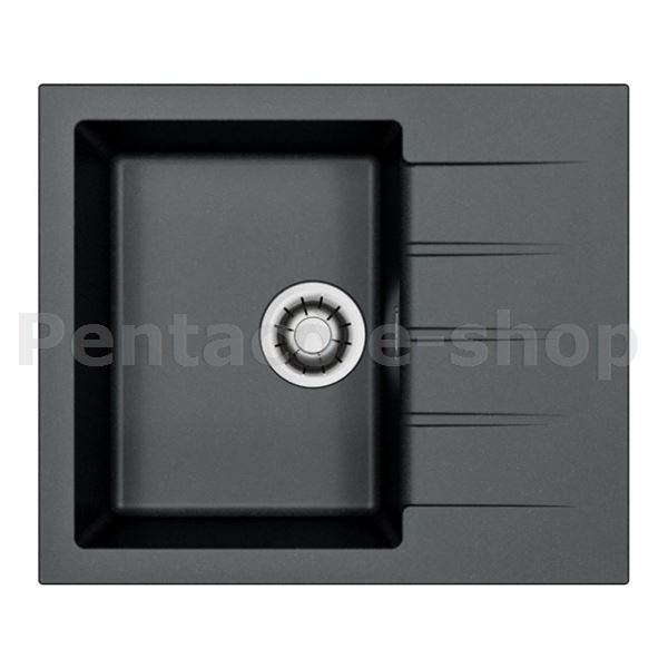 ZDAL-Dřez CADIT 10  černý 91 + pop up sifon     590x500x198mm    