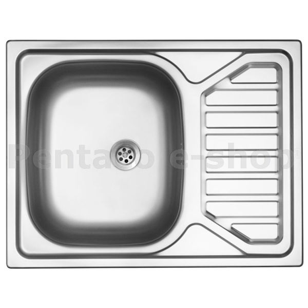 ZDSI-DŘEZ OKIO 650 M 0,6 matný + sifon, kovová úchytka dřezu, těsnící páska