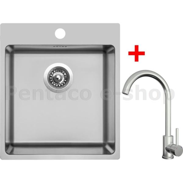 ZDSI-Dřez Sinks BLOCKER 450 V + baterie, sifon, úchytka (4ks)