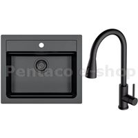 ZDAL-DŘEZ ATROX 30/91 black addition + baterie Primrose 90 black