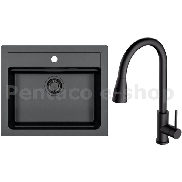 ZDAL-DŘEZ ATROX 30/91 black addition + baterie Primrose 90 black