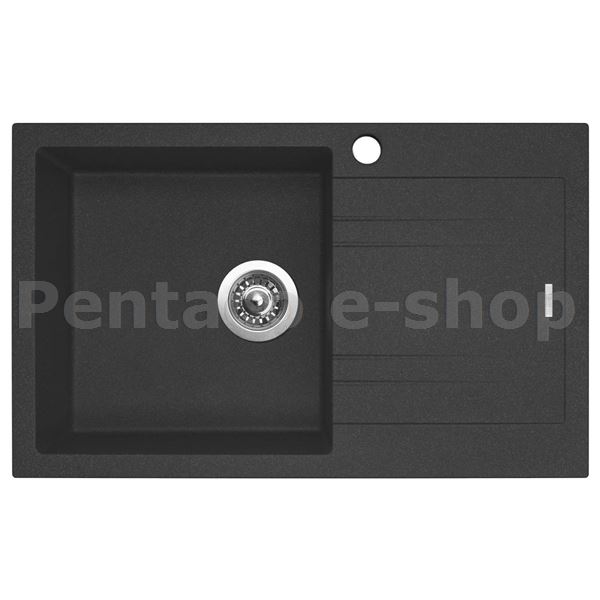 ZDSI-Dřez LINEA 780 Metalblack + sifon  1/2 pro granit. dřezy s extra úsporou místa