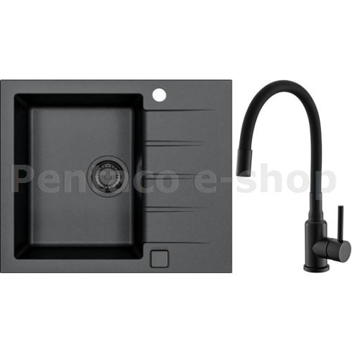 ZDAL-Dřez CADIT 10/91 black addition + baterie Mintas black matt