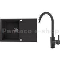 ZDAL-dřez CADIT 20 černý + baterie TONIA černá  SET