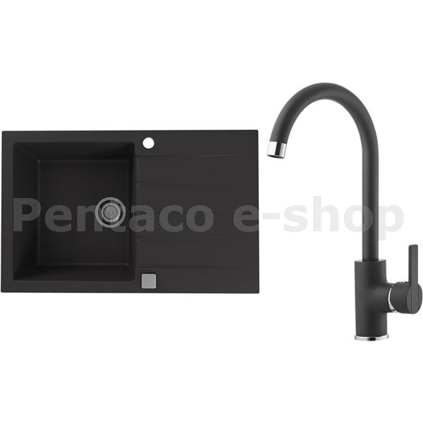 ZDAL-dřez CADIT 20 černý + baterie TONIA černá  SET