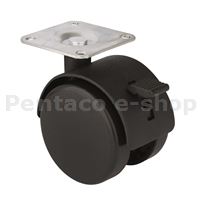 KPLA-KOLEČKO ČERNÉ 50 s brzdou a čepem X 36156