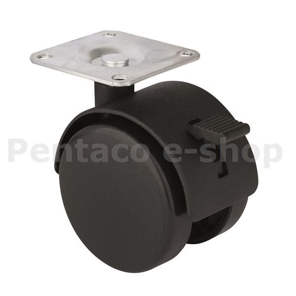 KPLA-KOLEČKO ČERNÉ 50 s brzdou a čepem X 36156