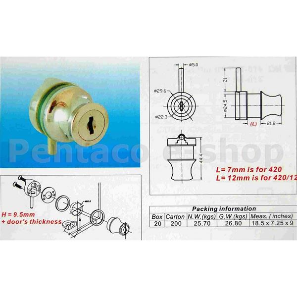 KZAM-Zámek Armstrong Cr 420 1/1 na sklo